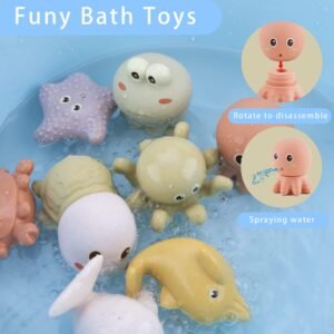 Mold-Free Ocean Animal Bath Toys - 10 Pack for Babies & Toddlers 6M-3Y - Image 2