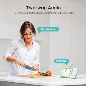 BOIFUN WiFi Baby Monitor - Split Screen, 2 Cameras, 4.3'' LCD, 1080P Video - Image 6