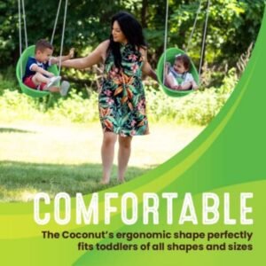 Coconut Toddler Swing by Swurfer – Safe, Comfy Outdoor Baby Swing, Green - Image 3