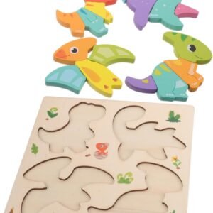 ibasenice Animal Wooden Puzzle Montessori Shape Matching Game for Interactive Learning Bright and Design for