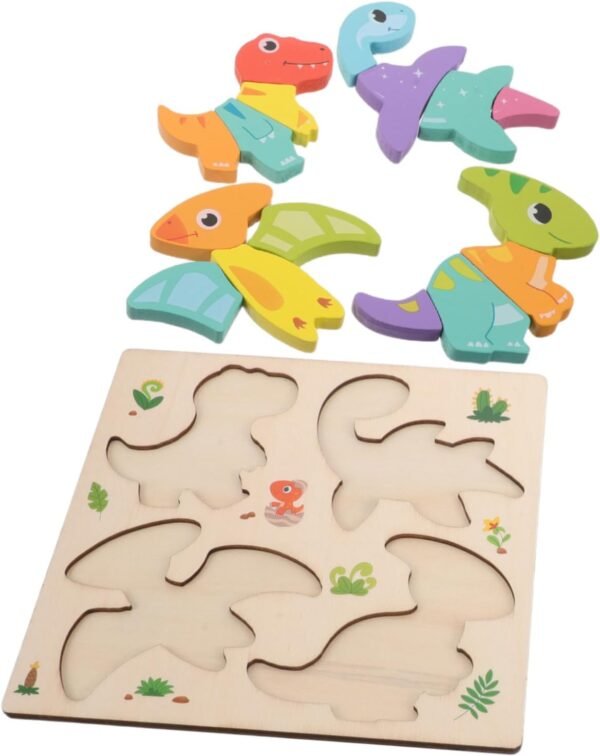 ibasenice Animal Wooden Puzzle Montessori Shape Matching Game for Interactive Learning Bright and Design for