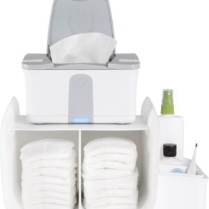 Ubbi Diaper Caddy Organizer, Stores Baby Diapers, Wipes & Baby Accessories, White
