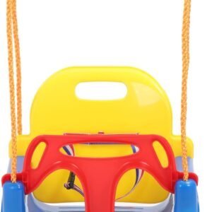 3 in 1 Toddler Swing Set, Baby Swing Anti Flip Snug Secure Detachable Kids Swing Set with Safety Belt, Adjustable Rope, Sturdy Grille Structure for Playground Indoor Outdoor
