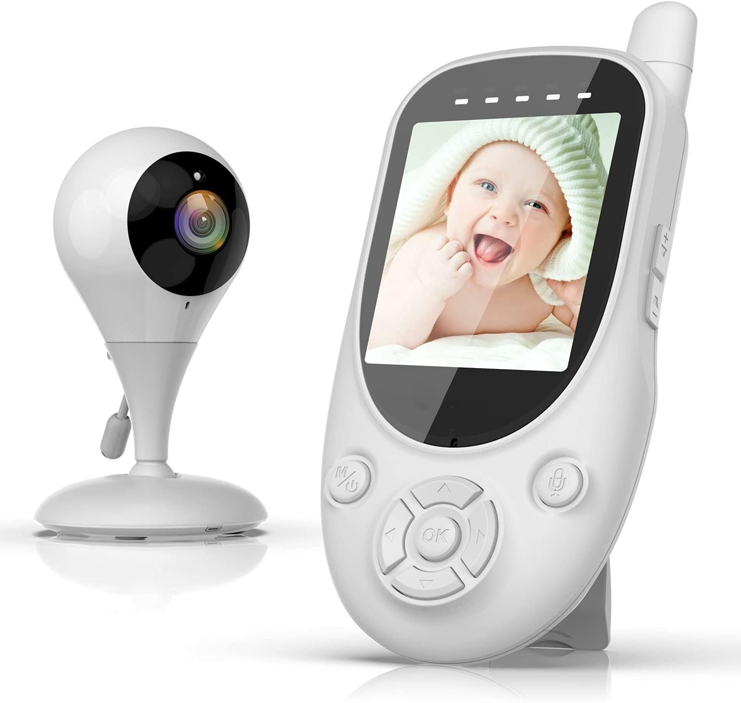Baby Monitor with Camera and Audio, 2.4” Screen Portable Video Baby Monitor No WiFi, VOX Mode Baby Camera with Night Vision, 2-Way Audio, Temperature Sensor and Lullabies, Ideal for Baby/Elderly/Pet