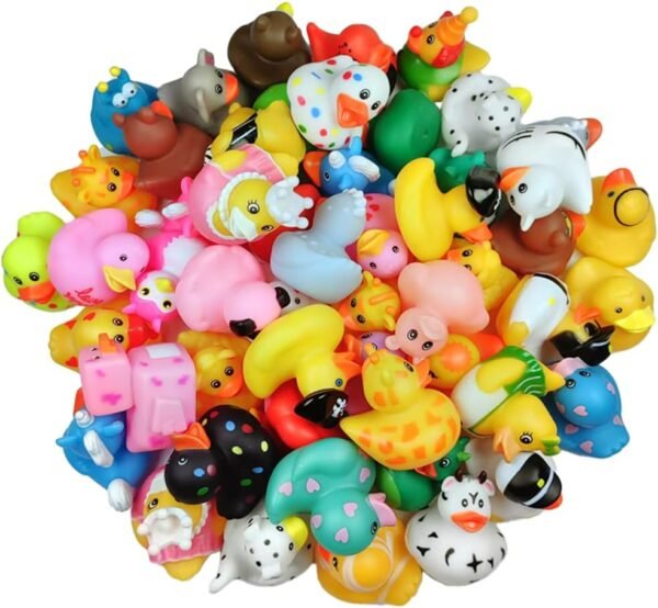 WYNAKESHU 36pcs Assorted Rubber Ducks in Bulk, Multicolor Plastic Bath Toys for Baby, Toddler, Kid, Bath Time, Jeep Ducking, Stocking Stuffers
