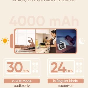 Bonoch 4.3" Baby Monitor - 720p Video, No WiFi, 2-Way Audio, Night Vision - Image 3