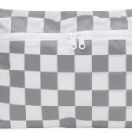 Bumkins Waterproof Wet Dry Clutch Bag for Baby, Travel, Swim Suit, Cloth Diapers, Pump Parts, Pool, Gym Clothes, Toiletry, Strap to Stroller, Daycare, Zip Reusable Bag, Packing Pouch, Charcoal Check