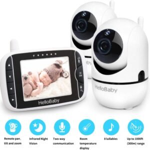 HelloBaby Baby Monitor: 3.2" LCD, Pan-Tilt-Zoom, Night Vision & Audio - Image 2