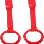 MUSISALY 2pcs Stand Up Pull Rings Cot Handle Rings for Motor Skills Arm Multi Functional Bed in Cute Red