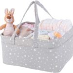 QiANBiRD Baby Diaper Caddy Organizer Storage Basket for Girl Boy Shower Gifts Portable Large Nursery Holder Tote for Changing Table or Car Newborn Essentials Baby Registry Must Haves Item…