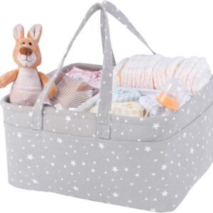 QiANBiRD Baby Diaper Caddy Organizer Storage Basket for Girl Boy Shower Gifts Portable Large Nursery Holder Tote for Changing Table or Car Newborn Essentials Baby Registry Must Haves Item…