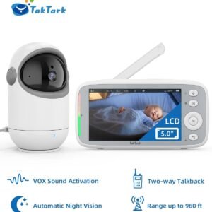 5" HD Baby Monitor with 720P Camera, Pan & Tilt, Night Vision, 2-Way Audio - Image 9