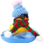 Winter Style Rubber Duck Car Ornament