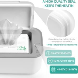 Portable Baby Wipe Warmer with Smart Temperature Control - White - Image 6