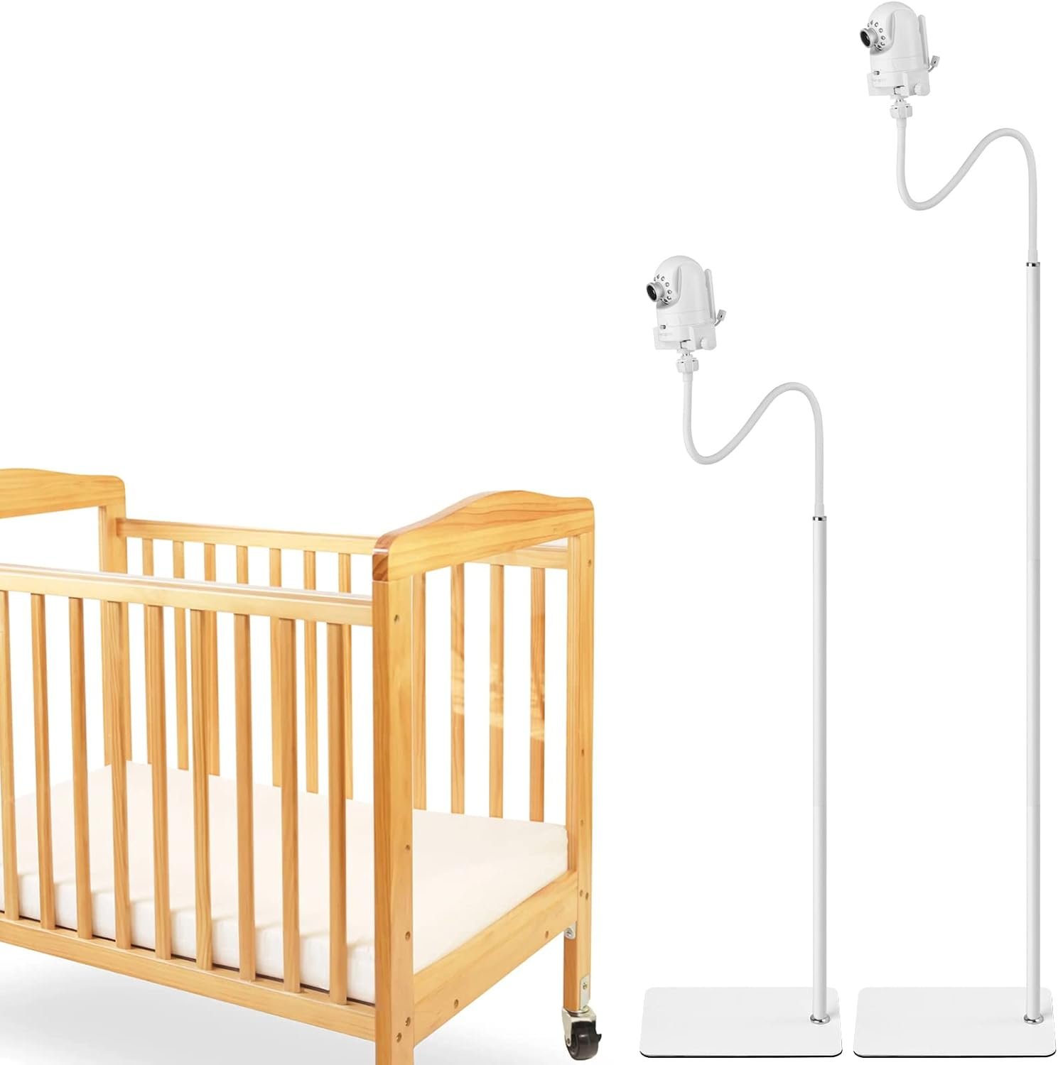 iTODOS Baby Monitor Floor Stand Holder Mount Compatible with Infant Optics DXR-8 Pro,Nanit Pro & Flex Stand,HelloBaby,Momcozy,eufy,Motorola,VAVA,Owlet,Keep Baby Away from Touching,More Safety