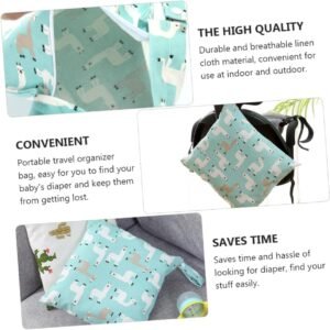 2-Pack Portable Diaper Storage Bag Pouch – Wet/Dry Organizer in Blue & Pink - Image 3