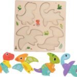 Milisten Montessori Wooden Animal Puzzle for Shape Sorting Game for Early Education Fine Motor Skills