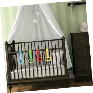 Crib Grab Rings Set of 5 - Easy Install Nursery Handles for Newborns - Image 7