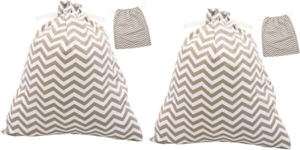 Totority 2pcs Nursery Diaper Bag Cloth Storage Pouch for Wet Dry Diapers Portable Organizer for Essentials
