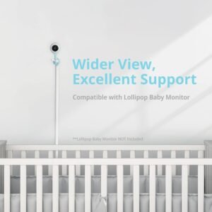 Flexible Lollipop Baby Monitor Floor Stand, Crib Nursery Compatible, White - Image 3