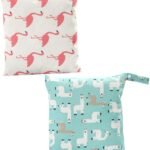 HONITANO 2pcs Reusable Diaper Storage Bag Wet Dry Nursery Bags for Essentials Portable Lightweight Organizer