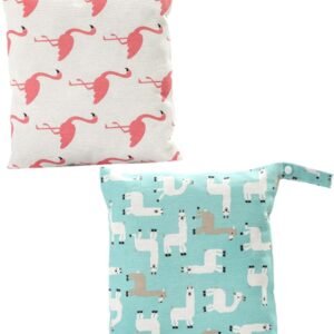 HONITANO 2pcs Reusable Diaper Storage Bag Wet Dry Nursery Bags for Essentials Portable Lightweight Organizer