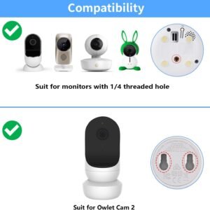 Flexible Tripod Mount for Owlet Cam & Cam 2 - No Tools, No Damage, White - Image 2
