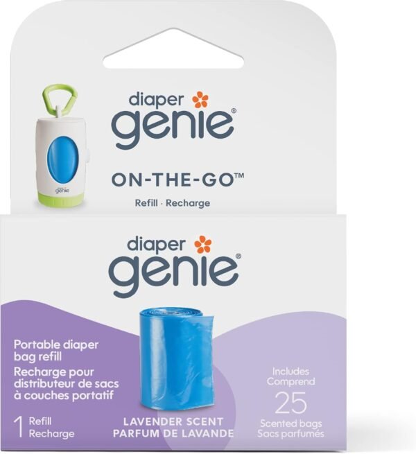 Diaper Genie Portable Diaper Pail Bag Refill, 25 Count (Pack of 1)