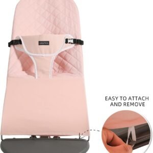 iGRATENS Baby Bjorn Bouncer Cover - 100% Cotton, Machine Washable, Pink - Image 4