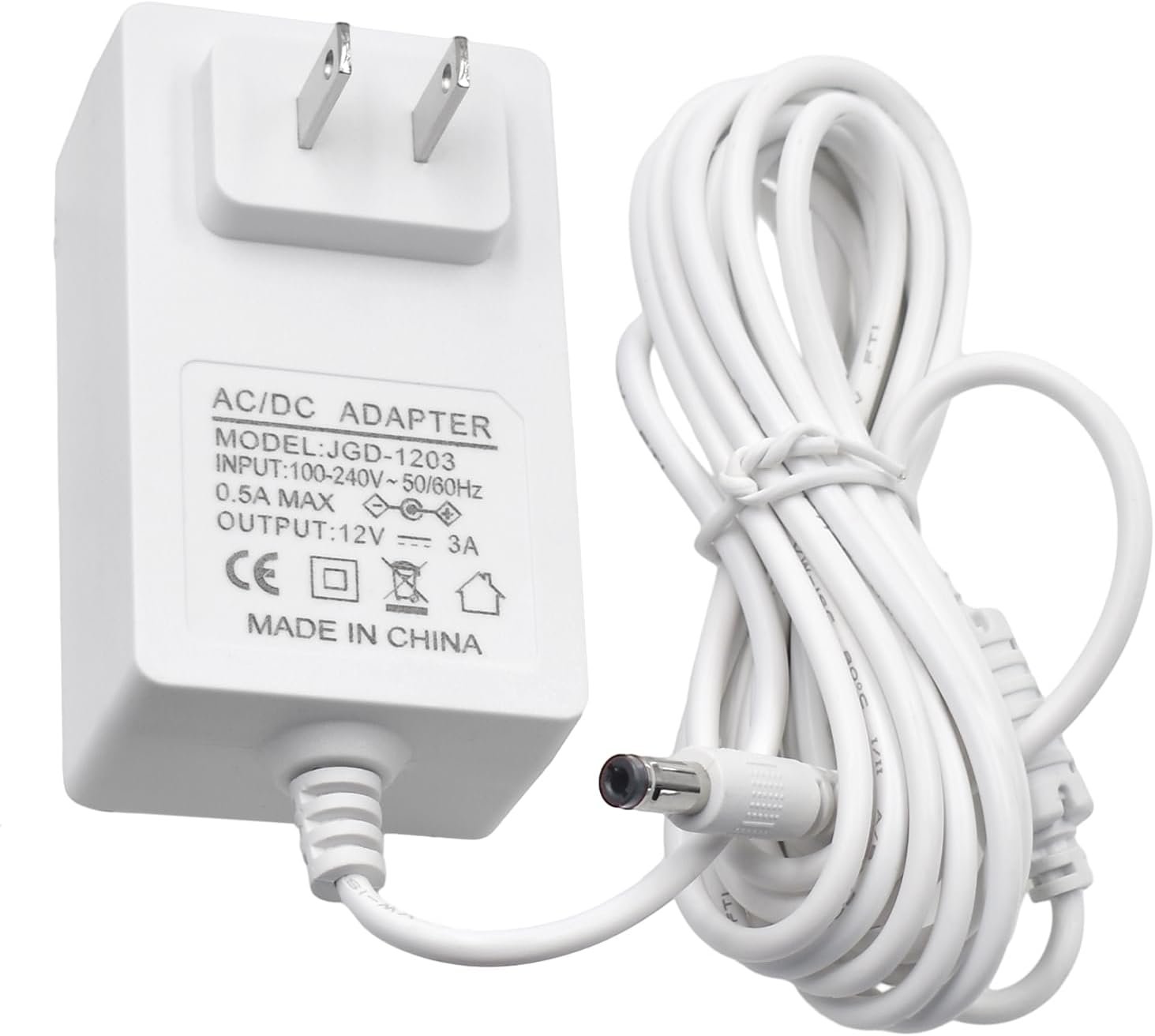 12V Power Cord Replacement for 4moms mamaRoo 2/4, Charger for Rockaroo Baby Swing, 10FT Power Adapter Supply Cord, White