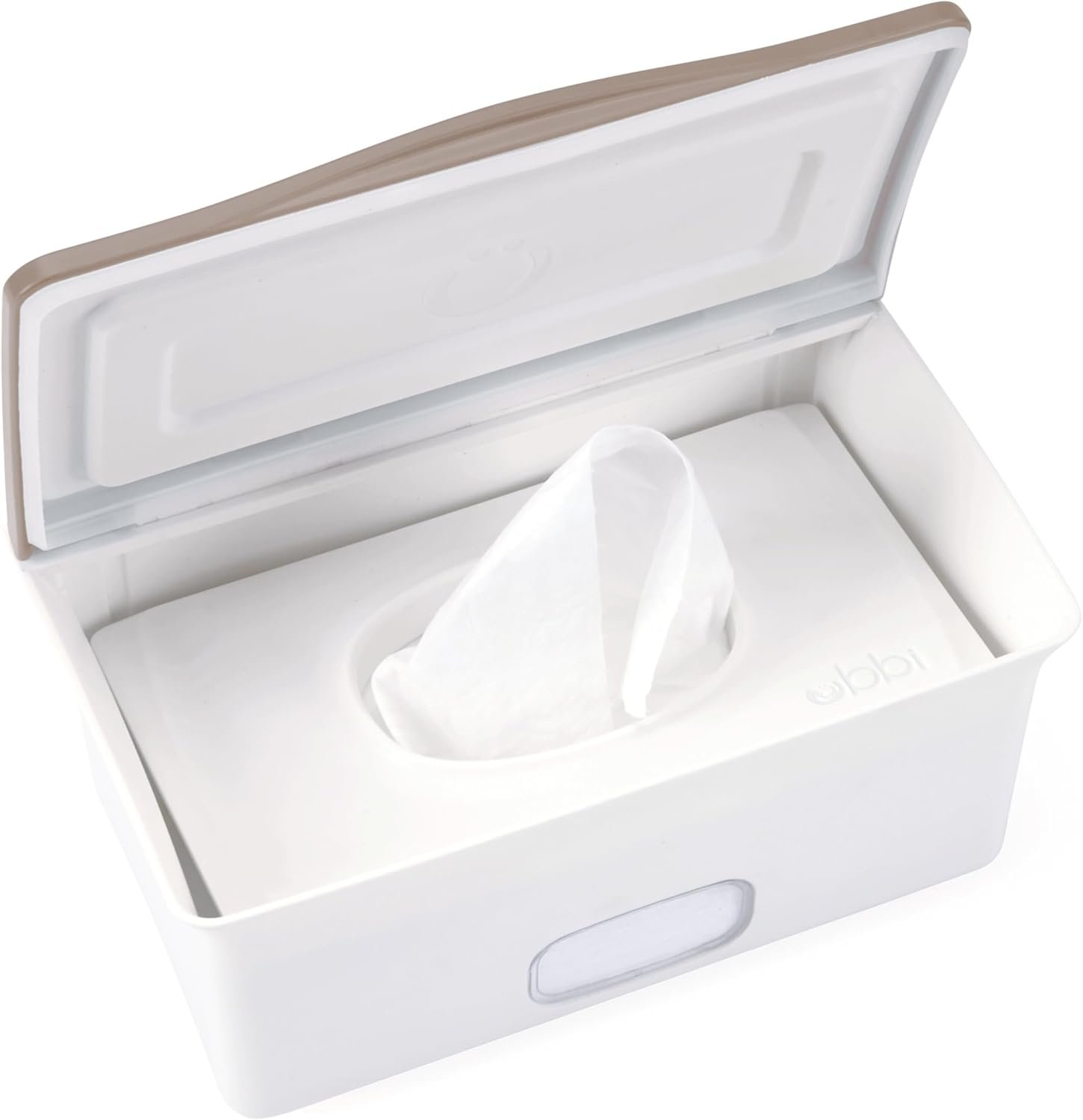 Ubbi Baby Wipes Dispenser with Weighted Plate and Secure Seal, Nursery and Baby Registry Essential to Keep Wipes Fresh, Taupe