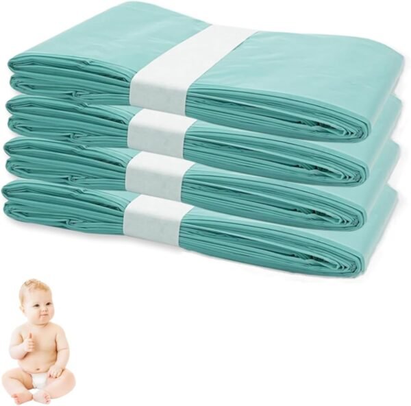 4 Pack Nappy Bin Refill Bags, Compatible with Dekor PLUS Diaper Pail Refill Bags, Extra 30% Thickness Powerful Odor Eliminate Lavender Scent Newborn Essentials, Holds up to 1320 Diapers (4 Pack)