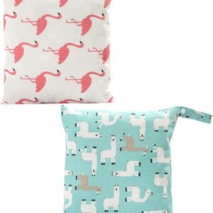 HANABASS 2pcs Portable Diaper Storage Bag Pouch Wet Dry Organizer for Essentials Blue Pink Durable Travel
