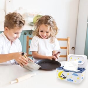 2-Pack Baby Wipes Dispenser & Storage Box - Refillable, Sealable, Blue & Orange - Image 6