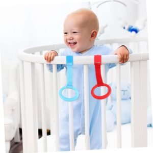 4Pcs Standing Pull Ring Support for Playpens and Cots - Blue & Red - Image 5