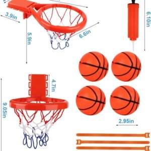 Upgraded Kids Bath Toys: Basketball Hoop Set with 4 Soft PVC Balls - Image 2