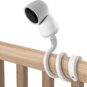 HOLACA Flexible Twist Mount for ARENTI Video Baby Monitor Camera Stand Bracket with 1/4 Threaded Hole Holder and Adjustable 360 Degree Mount for Crib Nursery (Twist Mount)