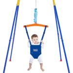FUNLIO Baby Jumper with Stand for 6-24 Months, Toddler Jumper for Indoor/Outdoor Play, Infant Jumper for Baby Girl/Boy, with Adjustable Chain, Easy to Assemble & Store (with Stand)