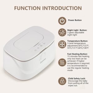 Baby Wipe Warmer with Child Lock & Night Light | Fast Heating, Large Capacity - Image 3