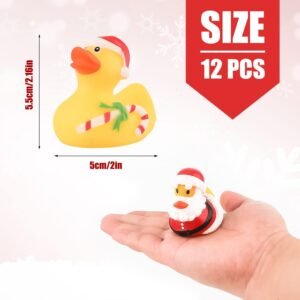 12pcs Christmas Rubber Duck Toys | Cute Holiday Ducky Gifts & Party Decor - Image 2