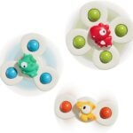 lisfiva 3PCS Suction Cup Spinner Toys for 1 Year Old Boy Girl|Novelty Spinning Top Toys 12 18 Months|1 2 Year Old Boy Birthday Gift|Kids Babies Bath Toys Airplane Travel 1-3|Toddlers Sensory Toys