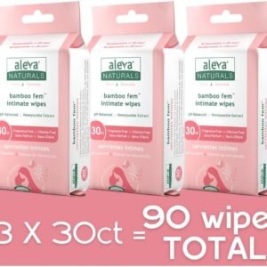 Aleva Naturals Bamboo Fem Wipes - Biodegradable, pH Balanced, 90 Count - Image 2