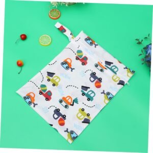 SECFOU Lightweight Diaper Bag Organizer with Car Pattern - Wet & Dry Pouch - Image 9