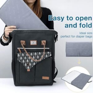 Portable Waterproof Baby Changing Pad - Foldable Travel Diaper Mat, Grey - Image 7