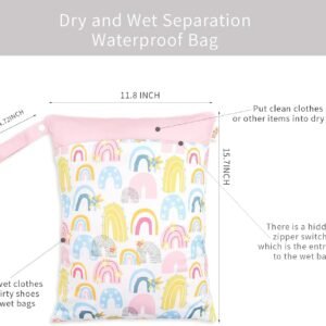 JuleLyn Rainbow Wet Dry Bag - Zippered Packing Pouch for Travel & Swim - Image 6