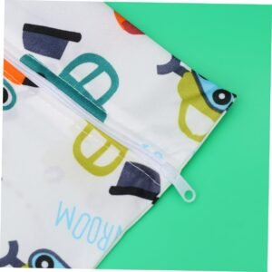 SECFOU Lightweight Diaper Bag Organizer with Car Pattern - Wet & Dry Pouch - Image 2
