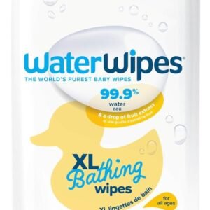 WaterWipes Plastic-Free XL Bathing, Toddler & Baby Wipes, 99.9% Water Based Wipes, Unscented & Hypoallergenic for Sensitive Skin, 16 Count (1 pack), Packaging May Vary