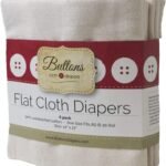 Buttons Unbleached Organic Cotton Birdseye Flat Diapers - 6 Pack