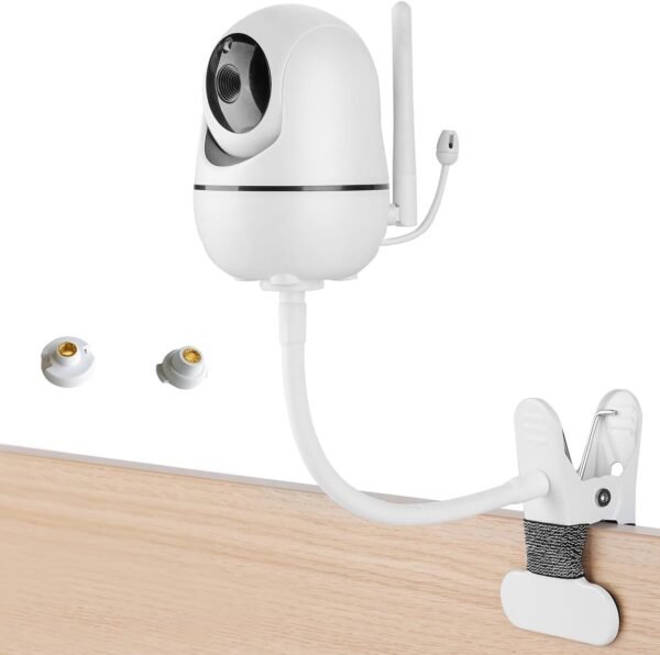 Flexible Baby Monitor Mount Compatible with HelloBaby HB65/HB6550/HB6558/HB66/HB248,ANMEATE SM935E/SM650 Baby Monitor,Baby Camera Mount,Baby Monitor Clip Mount Without Tools or Wall Damage