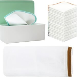 54 Pcs Reusable Flannel Baby Wipes